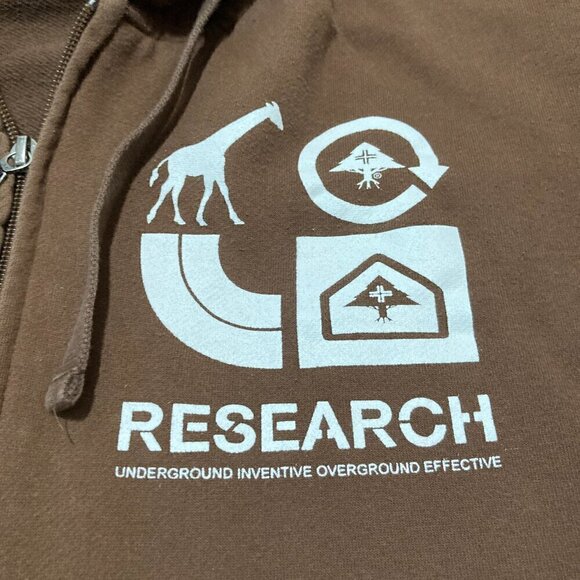 LRG Lifted Research Group Hoodie Mens M Brown Full Zip Pockets Grass Roots - Picture 6 of 13